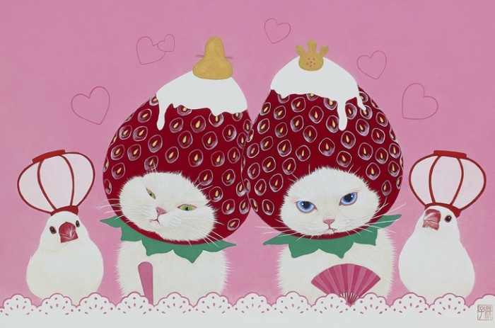 猫かぶり　苺雛祭り