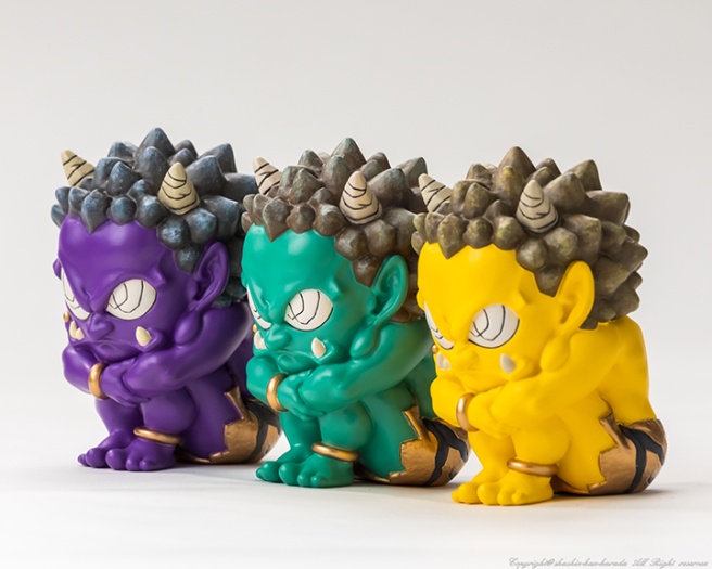 鬼フィギュア（紫、緑、黄色3色3点セット）